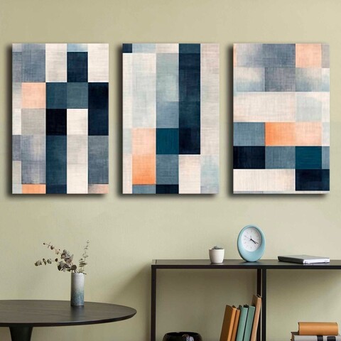 Tablou decorativ (3 Pieces), 3p4570softc-001, Lemn, Multicolor