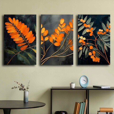 Tablou decorativ (3 Pieces), 3p4570softc-004, Lemn, Multicolor
