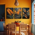 Tablou decorativ (3 Pieces), 3p4570softc-004, Lemn, Multicolor