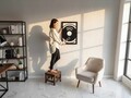 Tablou decorativ, Turntable, Dimensiuni: 47,5 x 68 cm, Alb/Negru