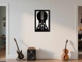 Tablou decorativ, Violin, Dimensiuni: 47,5 x 68 cm, Alb/Negru