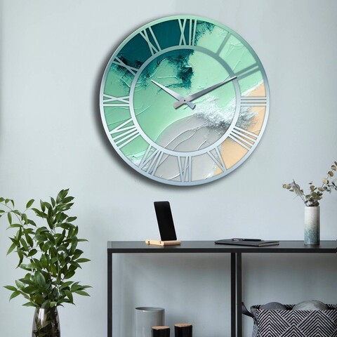 Ceas de perete, 5050softms007, Dimensiune: 50 cm (Diametru), Multicolor