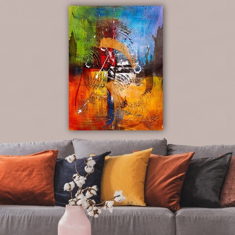 Tablou decorativ, 394574065_70100, Lemn (Grosime: 3 cm, Multicolor