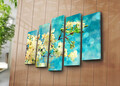 Tablou decorativ (5 Pieces), 5PAT-10, 70 x 19 cm (1 bucată), Multicolor