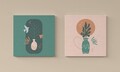 Tablou decorativ (2 Pieces), ASR_CNVS25, Lemn, Multicolor