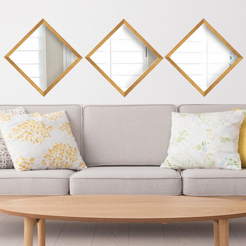 Set de oglinzi (3 Pieces), SETAYNA_050, Plastic laminat, Aur argint