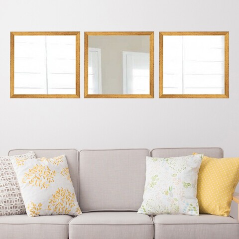 Set de oglinzi (3 Pieces), SETAYNA_058, Plastic laminat, Aur argint