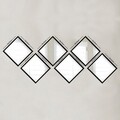 Set de oglinzi (6 Pieces), SETAYNA_027, Plastic laminat, Argintiu / Negru