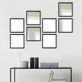 Set de oglinzi (8 Pieces), SETAYNA_064, Plastic laminat, Argintiu / Negru