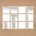 Set de oglinzi (12 Pieces), SETAYNA_067, Plastic laminat, Alb / Argintiu