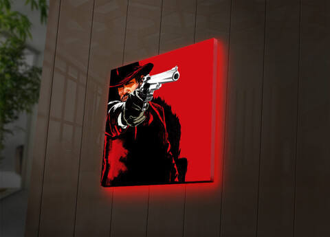 Tablou decorativ cu lumina LED, 2828DACT-48, Dimensiune: 28 x 28 cm, Multicolor