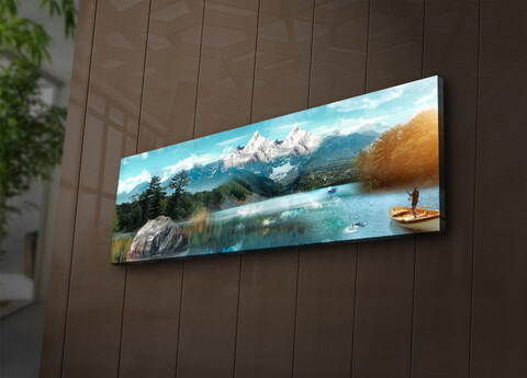 Tablou decorativ cu lumina LED, 3090İACT-62, 30 x 90 cm, Multicolor