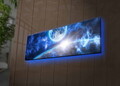 Tablou decorativ cu lumina LED, 3090NASA-015, 30 x 90 cm, Multicolor