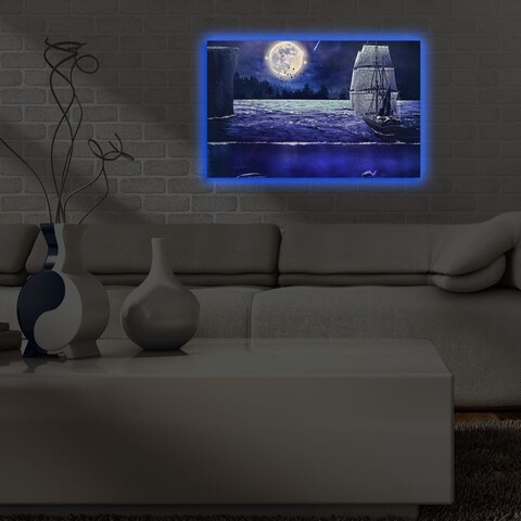Tablou decorativ cu lumina LED, 4570DACT-67, Dimensiune: 45 x 70 cm, Multicolor