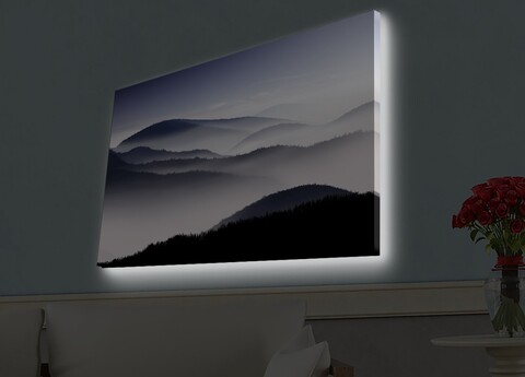 Tablou decorativ cu lumina LED, 4570HDACT-025, Dimensiune: 45 x 70 cm, Multicolor
