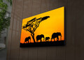 Tablou decorativ cu lumina LED, 4570İACT-53, Dimensiune: 45 x 70 cm, Multicolor