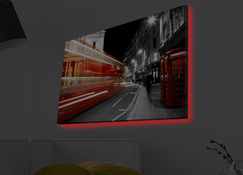 Tablou decorativ cu lumina LED, 4570MDACT-031, Dimensiune: 45 x 70 cm, Multicolor