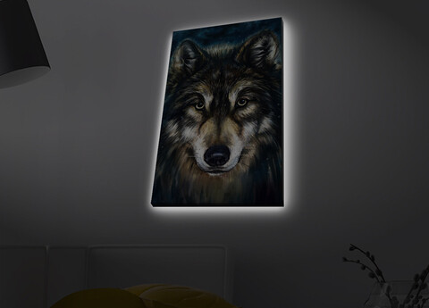 Tablou decorativ cu lumina LED, 4570MDACT-055, Dimensiune: 45 x 70 cm, Multicolor