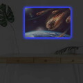 Tablou decorativ cu lumina LED, NASA-009, Dimensiune: 45 x 70 cm, Multicolor