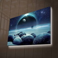 Tablou decorativ cu lumina LED, NASA-022, Dimensiune: 45 x 70 cm, Multicolor