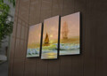 Tablou decorativ cu lumina LED (3 Pieces), 3PATİACT-17, Dimensiune: 20 x 39 cm (2 bucăți), Multicolor