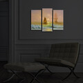 Tablou decorativ cu lumina LED (3 Pieces), 3PATİACT-17, Dimensiune: 20 x 39 cm (2 bucăți), Multicolor