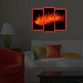 Tablou decorativ cu lumina LED (3 Pieces), 3PATDACT-19, Dimensiune: 20 x 39 cm (2 bucăți), Multicolor