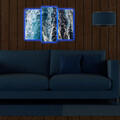 Tablou decorativ cu lumina LED (3 Pieces), 3PATDACT-27, Dimensiune: 20 x 39 cm (2 bucăți), Multicolor