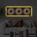 Tablou decorativ cu lumina LED, 3090KTLGDACT, 30 x 90 cm, Multicolor