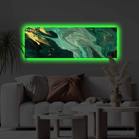 Tablou decorativ cu lumina LED, 3090KTLGDACT, 30 x 90 cm, Multicolor