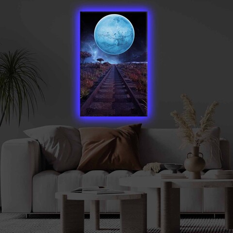 Tablou decorativ cu lumina LED, 4570KTLGDACT, Dimensiune: 45 x 70 cm, Multicolor