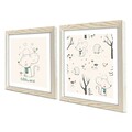Tablou decorativ (2 Pieces), 2P3333KCT-004, Rama de lemn (22 mm), Alb/Negru