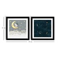 Tablou decorativ (2 Pieces), 2P3333SCT-009, Cadru din PVC (22 mm), Bleumarin / Alb / Galben / Gri închis