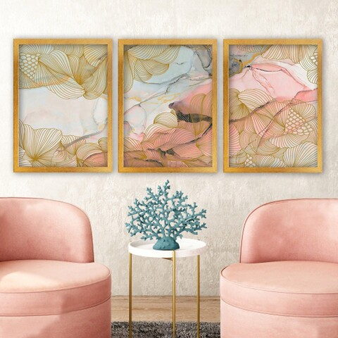 Tablou decorativ (3 Pieces), 3AC163, Plastic, Multicolor