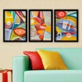 Tablou decorativ (3 Pieces), 3SC22, Plastic, Multicolor