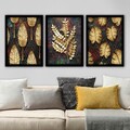 Set 3 tablouri decorative, 3SC28, Plastic, Multicolor