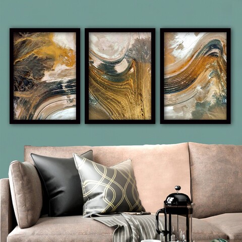 Tablou decorativ (3 Pieces), 3SC56, Plastic, Multicolor