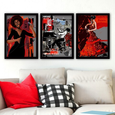 Tablou decorativ (3 Pieces), 3SC57, Plastic, Multicolor