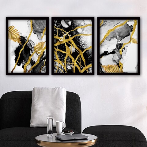 Tablou decorativ (3 Pieces), 3SC75, Plastic, Multicolor