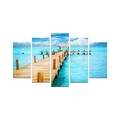 Set 5 tablouri decorative, 5M-12, 20 x 60 cm, Multicolor