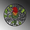 Decoratiune de perete, Moss, Dimensiune: 46 x 46 cm, Verde deschis / Verde închis / Portocaliu / Roșu