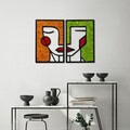 Decoratiune de perete, Moss, Dimensiune: 48 x 32 cm, Verde deschis / Portocaliu / Roșu