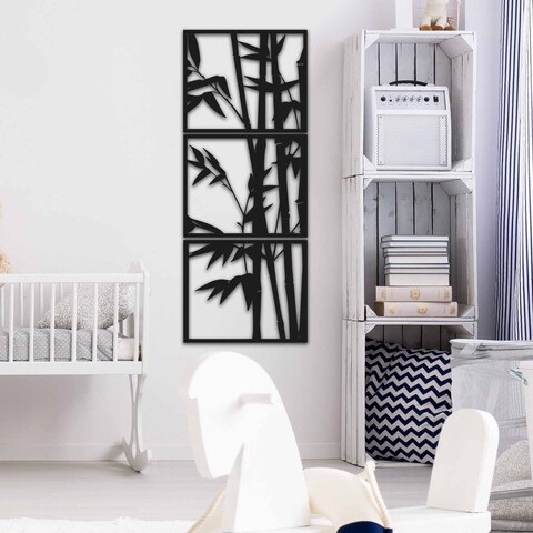 Decoratiune de perete, MT, Dimensiune: 49 x 40 cm (3 bucăți), Negru