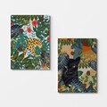 Tablou decorativ (2 Pieces), 2KNV4248, Lemn, Multicolor