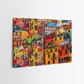 Tablou decorativ (2 Pieces), 2KNV4259, Lemn, Multicolor