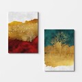 Set 2 tablouri decorative, 2KNV4281, Lemn, Multicolor