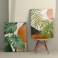 Tablou decorativ (2 Pieces), 2KNV4299, Lemn, Multicolor