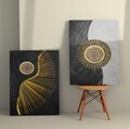 Tablou decorativ (2 Pieces), 2KNV4313, Lemn, Multicolor