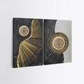 Tablou decorativ (2 Pieces), 2KNV4313, Lemn, Multicolor