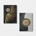 Tablou decorativ (2 Pieces), 2KNV4313, Lemn, Multicolor